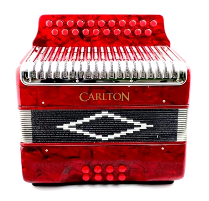 G/C Diatonic Accordion with 2 Rows - Red