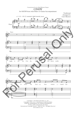 Cindy - Traditional/Barnett - SATB