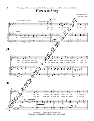 Here\'s to Song - McGillivray/Nickel- TTBB
