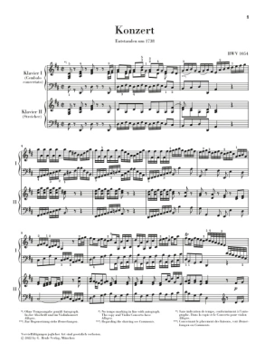 Harpsichord Concerto No. 3 in D Major, BWV 1054 - Bach /Minuth /Mullemann - Solo Piano/Piano Reduction (2 Pianos, 4 Hands)