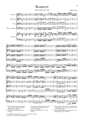 Harpsichord Concerto no. 3 D major BWV 1054 - Bach /Minuth /Mullemann - Study Score