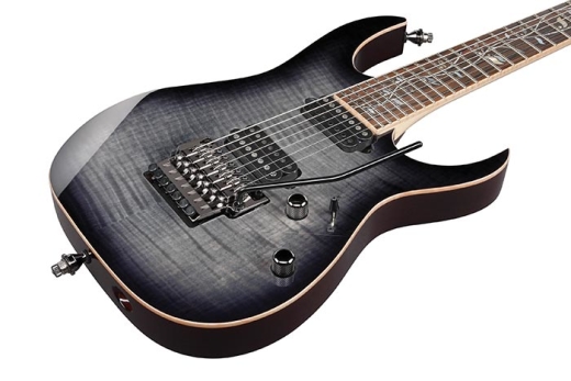 RG J Custom 7-String Electric Guitar with Hardshell Case - Black Rutile