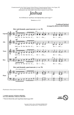 Joshua - Traditional Spiritual/Dilworth - SATB