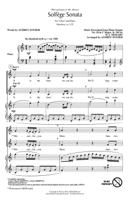 Solfege Sonata - Mozart/Snyder - 2pt