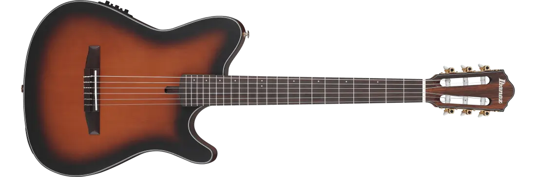 FRH10N Nylon String Acoustic/Electric Guitar - Brown Sunburst Flat