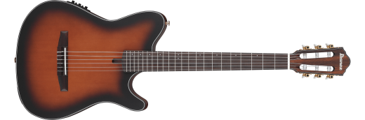 Ibanez - FRH10N Nylon String Acoustic/Electric Guitar - Brown Sunburst Flat