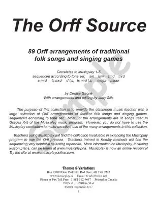 Orff Source - Gagne/Sills - Book