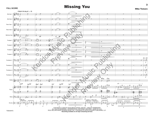 Missing You - Tomaro - Jazz Ensemble - Gr. Medium Easy
