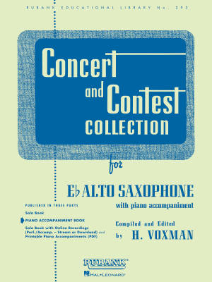 Concert and Contest Collection for Eb Alto Saxophone - Voxman - Piano Accompaniment - Book