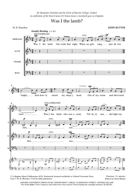 Was I the lamb? - Rutter - SATB