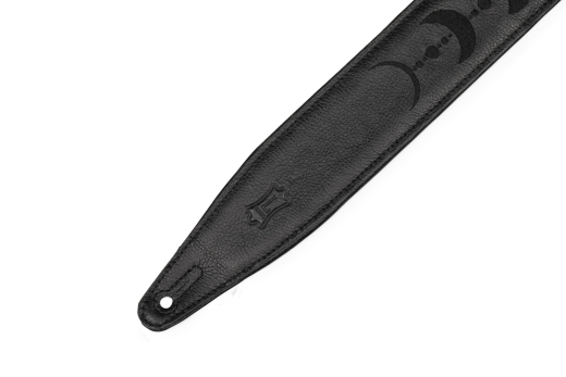 2.5\'\' Moon Phase Series Padded Leather Guitar Strap - Black