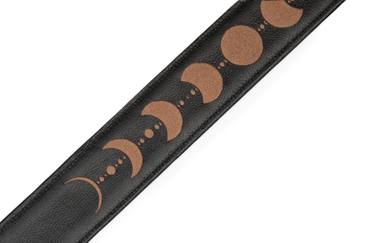 2.5\'\' Moon Phase Series Padded Leather Guitar Strap - Brown