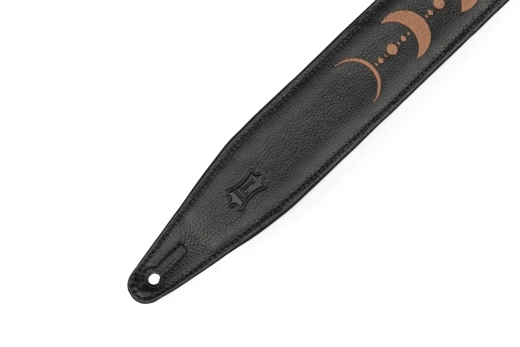 2.5\'\' Moon Phase Series Padded Leather Guitar Strap - Brown