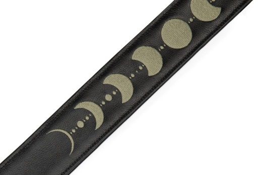 2.5\'\' Moon Phase Series Padded Leather Guitar Strap - Green