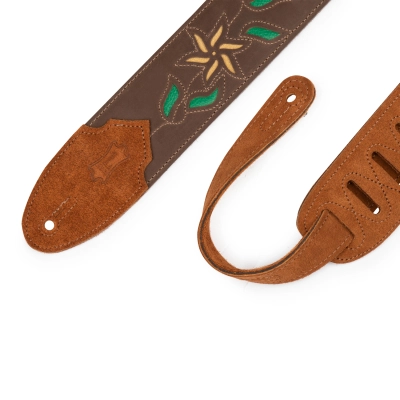 2.5\'\' Flowering Vine Strap - Dark Brown/Yellow