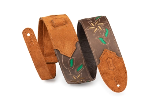 Levys - 2.5 Flowering Vine Strap - Dark Brown/Yellow