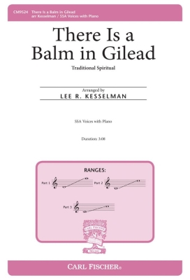 Carl Fischer - There Is a Balm in Gilead - Spiritual/Kesselman - SSA