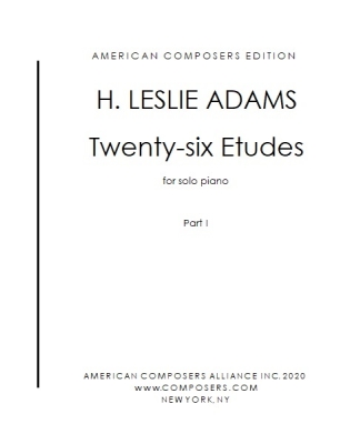 American Composers Alliance - Etudes for Solo Piano (Twenty-Six Etudes) Volume 1 - Adams - Piano - Book