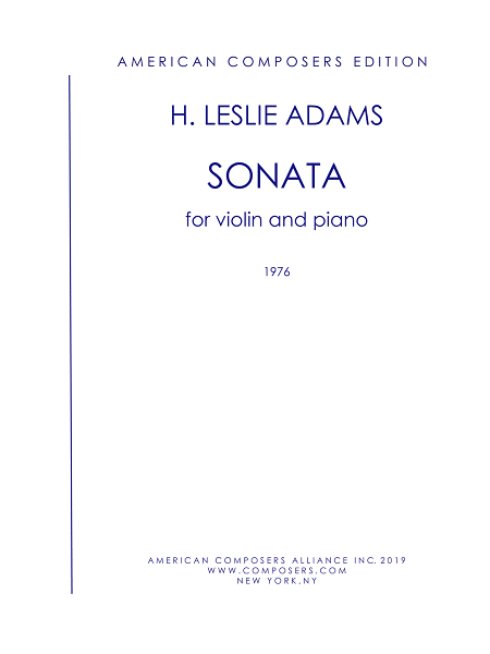 Sonata for Violin and Piano (new edition) - Adams - Violin/Piano - Book