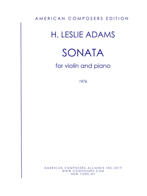 American Composers Alliance - Sonata for Violin and Piano (new edition) - Adams - Violin/Piano - Book