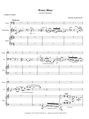 Weary Blues - Hughes/Moore - Baritone/Cello/Piano