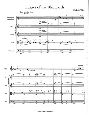 Images of the Blue Earth - Tillis - String Quartet/Soprano Saxophone