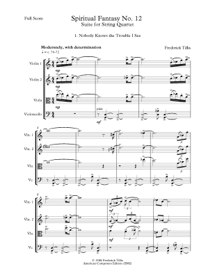 Spiritual Fantasy No.12 - Tillis - String Quartet