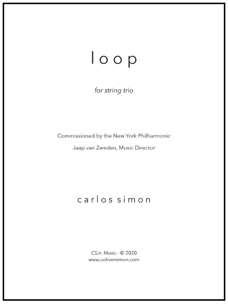Loop - Simon - String Trio - Score/Parts