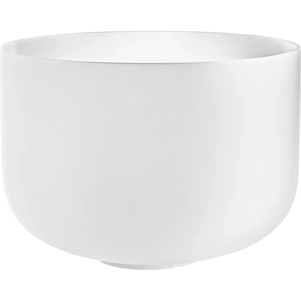 White-Frosted Crystal Singing Bowls, G3 Throat Chakra - 14\'\'