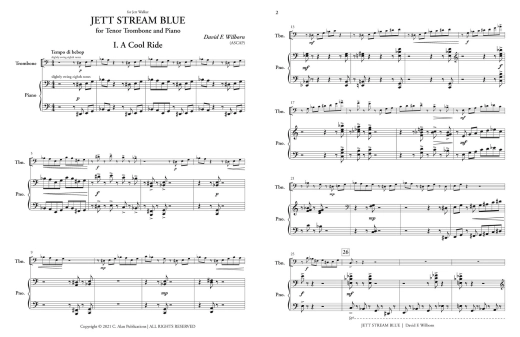 Jett Stream Blue - Wilborn - Trombone/Piano - Book