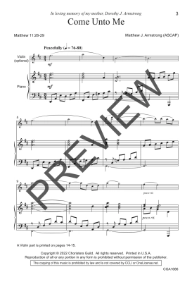 Come Unto Me - Armstrong - SATB