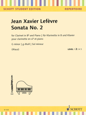 Schott - Sonate n2 en solmineur Lefvre, Mauz Clarinette et piano Livre