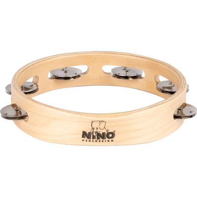 Nino Percussion - Single Row Wood Tambourine - 8
