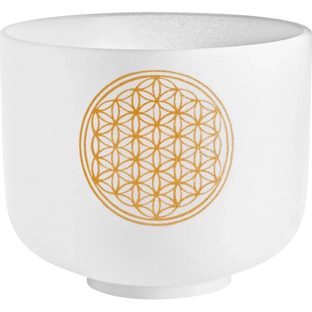8\'\' Planetary Tuned Crystal Singing Bowl - Flower of Life