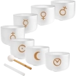 Meinl - Planetary Tuned Crystal Singing Bowls - Chakra Set