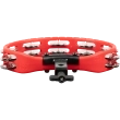 Headliner Series Mountable Tambourine with Stainless Steel Jingles - Red