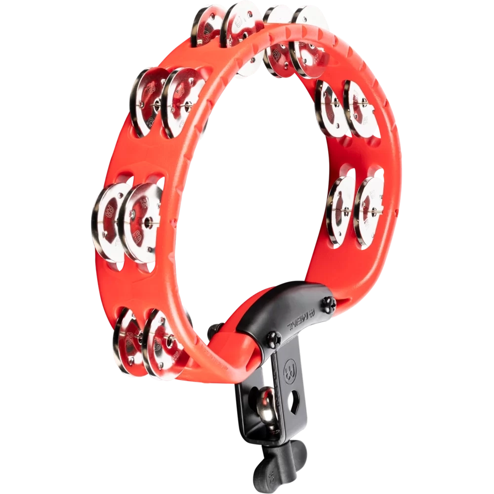 Headliner Series Mountable Tambourine with Stainless Steel Jingles - Red
