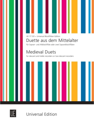 Universal Edition - Medieval Duets - Coles - Recorder Duets (Descant/Treble or 2 Descant) - Book