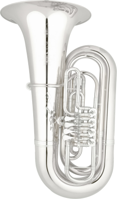 Eastman Winds - EBB825GS BBb 5/4 Tuba with 4 Front Rotary Valves - Silver Plated