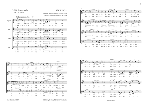 A Hebrew Choral Songbook Volume I, Sacred Repertoire - Stolarz - SATB