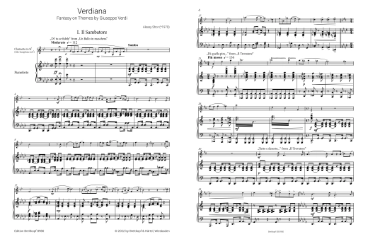 Verdiana: Fantasy on Themes by Giuseppe Verdi - Shor - Clarinet/Piano