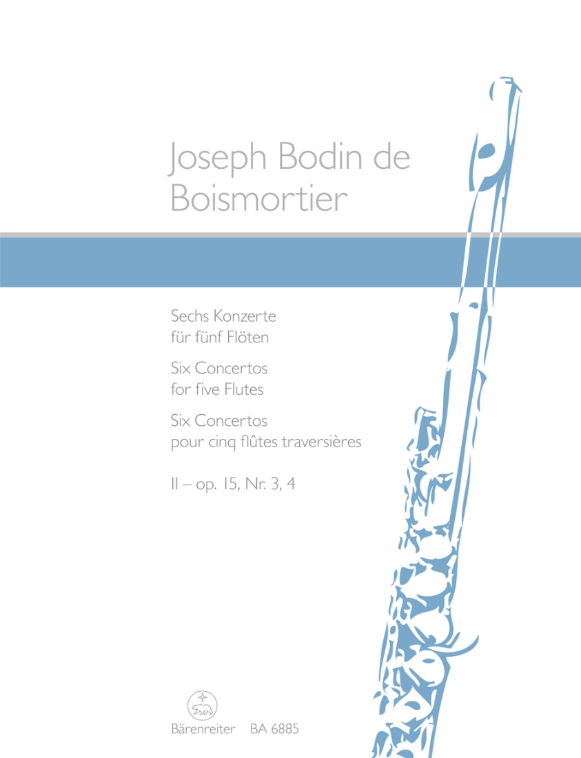 Six Concertos for five Flutes op. 15, Volume II - Boismortier/Harras - Flute Quintet