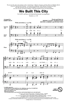 We Built This City - Starship/Shaw - SATB