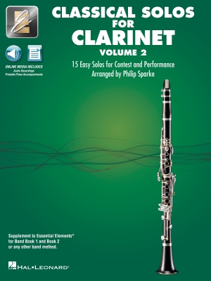 Hal Leonard - Classical Solos for Clarinet, Volume 2: 15 Easy Solos for Contest and Performance - Sparke - Clarinet - Book/Media Online