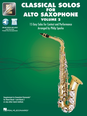 Hal Leonard - Classical Solos for Alto Saxophone, Volume 2: 15 Easy Solos for Contest and Performance - Sparke - Alto Saxophone - Book/Media Online