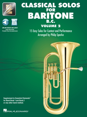 Hal Leonard - Classical Solos for Baritone B.C., Volume 2: 15 Easy Solos for Contest and Performance - Sparke - Baritone B.C. - Book/Media Online