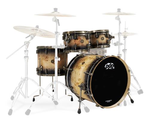 Pacific Drums - Limited Edition Concept Maple 4-Piece Shell Pack (22,10,12,16) - Mapa Burl