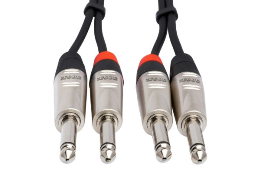 Dual REAN 1/4\'\' TS to Dual REAN 1/4\'\' Pro Stereo Interconnect - 3\'