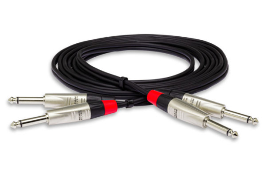 Dual REAN 1/4\'\' TS to Dual REAN 1/4\'\' Pro Stereo Interconnect - 3\'