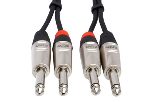 Dual REAN 1/4\'\' TS to Dual REAN 1/4\'\' Pro Stereo Interconnect - 5\'